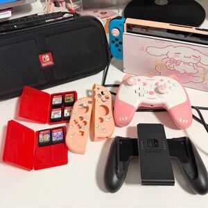 NINTENDO SWITCH WITH GAMES AND CONTROLLERS MRSP $500